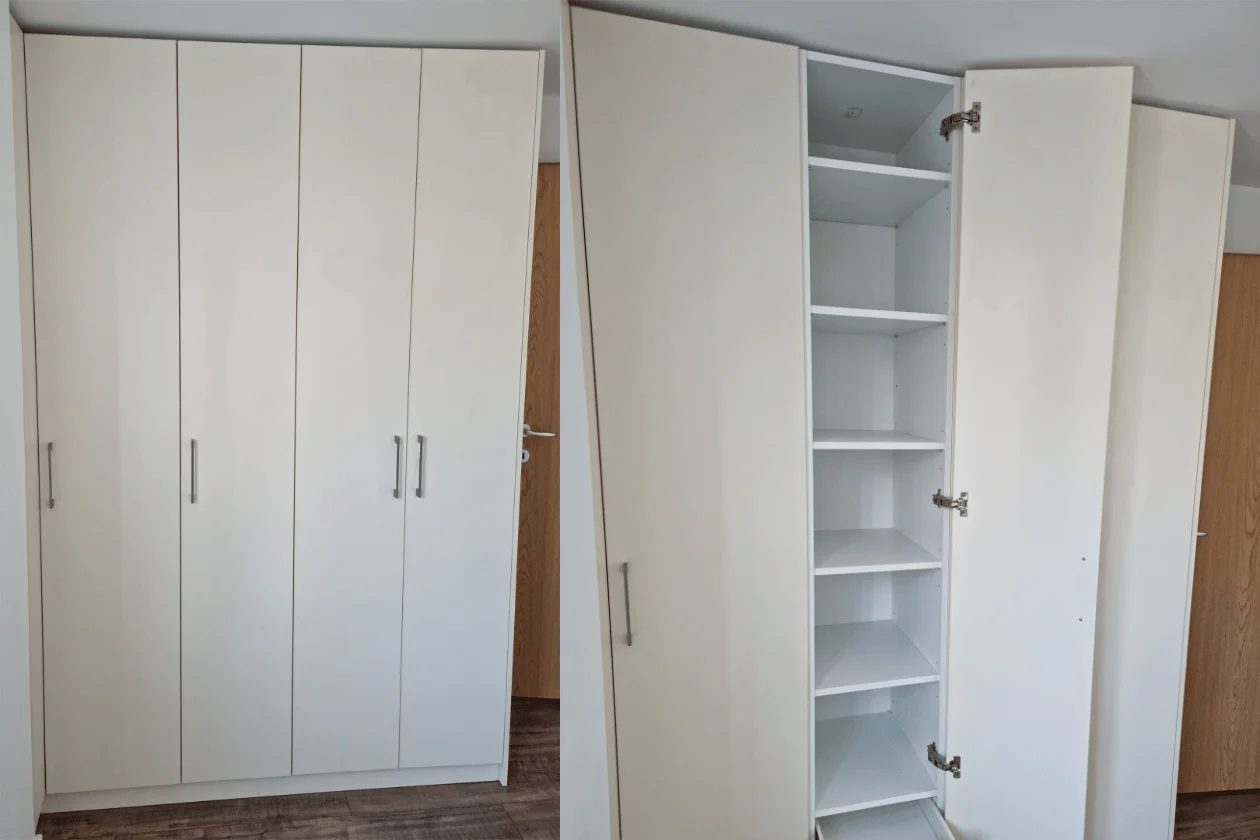White Alpin: dulapul închis și o ușă deschisă
